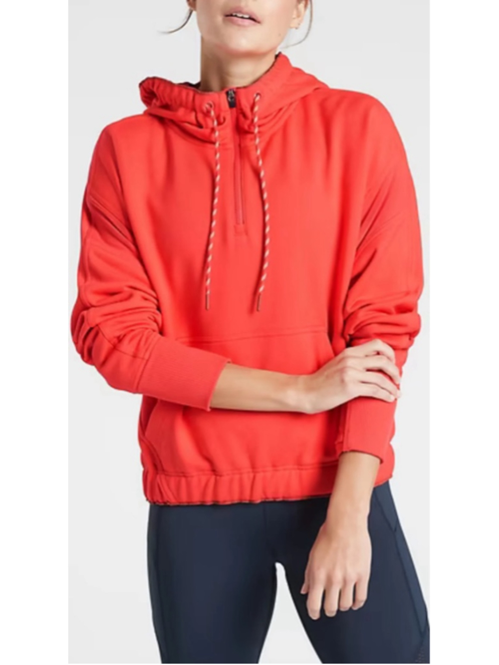 Women's Athleta Ascend Warm Up Hoodie in Orange Coral size Small
